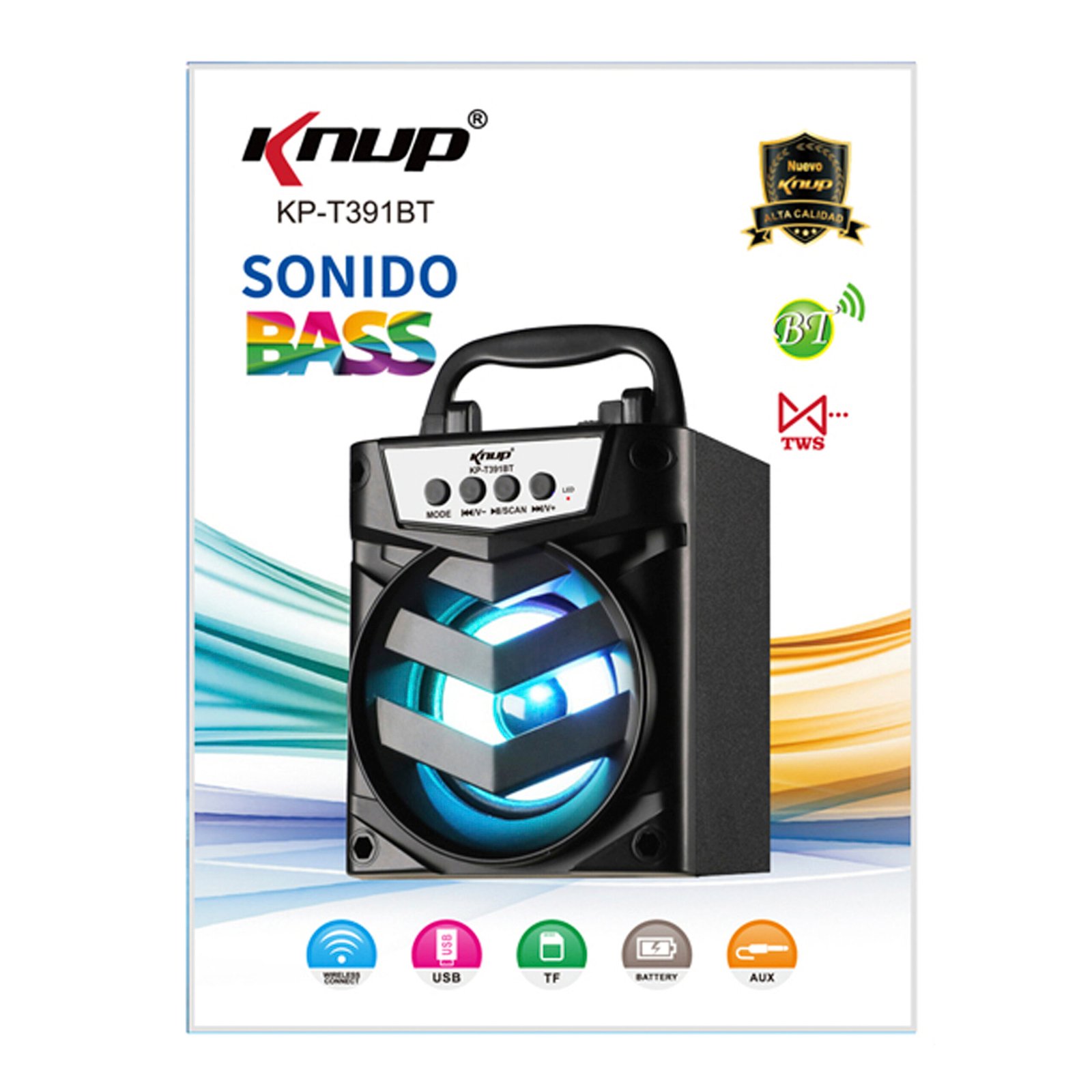 Parlante Knup Caja LED 391BT - Imagen 4