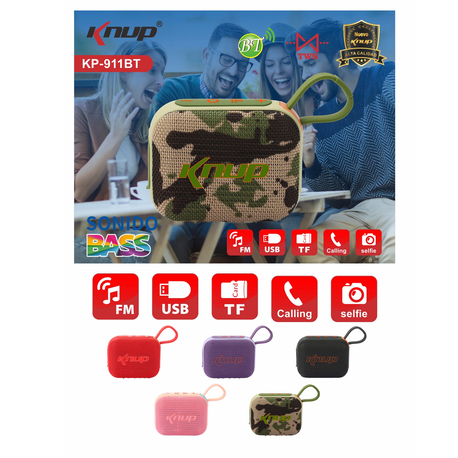 Parlante Knup Cuadrado 911BT - Imagen 4