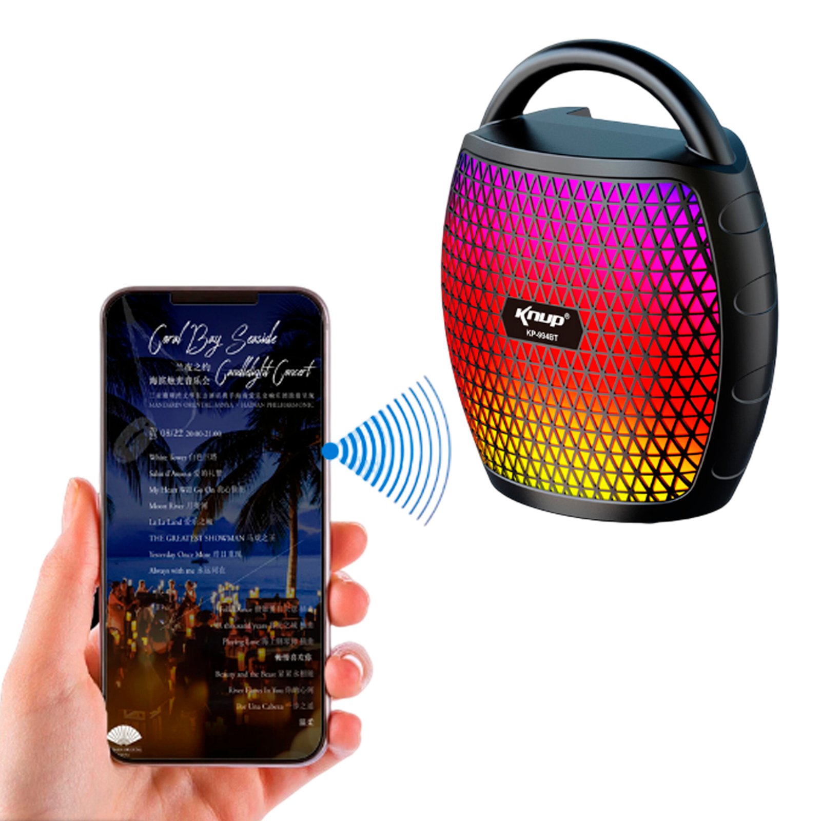 Parlante Knup Cubo Iluminado 994BT - Imagen 2